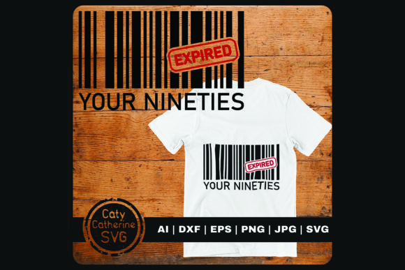 Bar Code 100th Birthday 90s Expired Graphics for Crafts