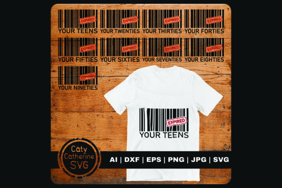 Bar Code Funny Birthday Expired Bundle Graphics and Crafts