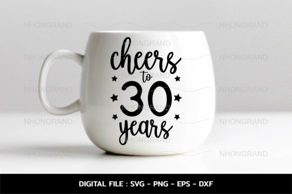 Cheers to 30years Anniversary Svg for Graphics and Crafts
