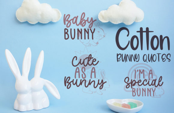 Cotton Bunny Quotes Graphics for Crafts