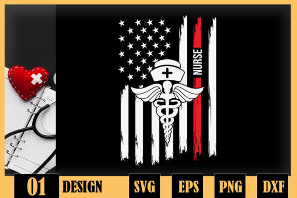 Funny American Flag Nurse Graphics for Crafts