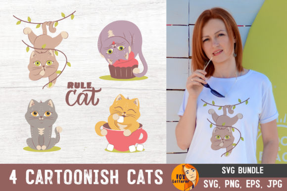 Funny Cats Graphics for Crafts and Digital Sellers