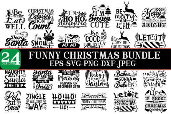 Funny Christmas Bundle: Graphics for Crafts and Commercial Use