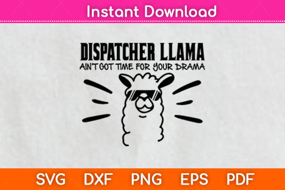 Funny Dispatcher Llama Emergency Graphics for Crafts & Publishing
