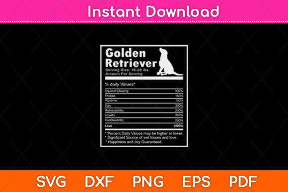 Funny Golden Retriever Facts Nutrition Graphics and Crafts