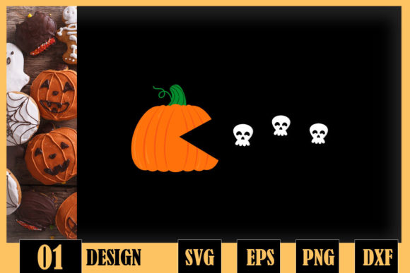 Funny Halloween Pumpkin Ghosts Gamer Graphics for Crafts