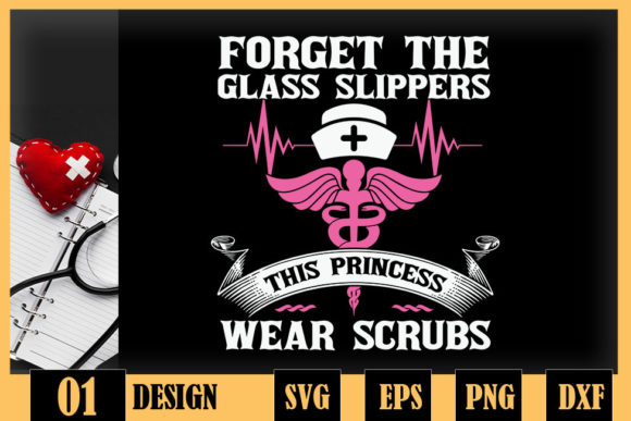 Funny Nurse This Princess Wears Scrubs Graphics for Crafts