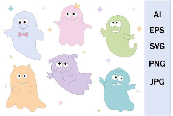 Ghosts with Cute Faces for the Halloween: A Graphics & Crafts Review