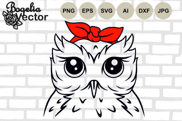 Owl with Bandana Graphics for Crafts and Local Brands